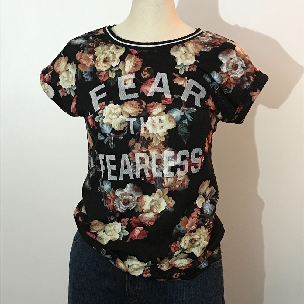 Ardene - Floral Black T-shirt